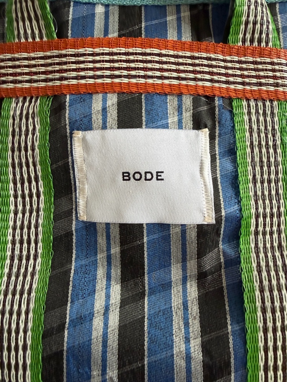 Bode Blue Striped Large Tote - Picture 2 of 4